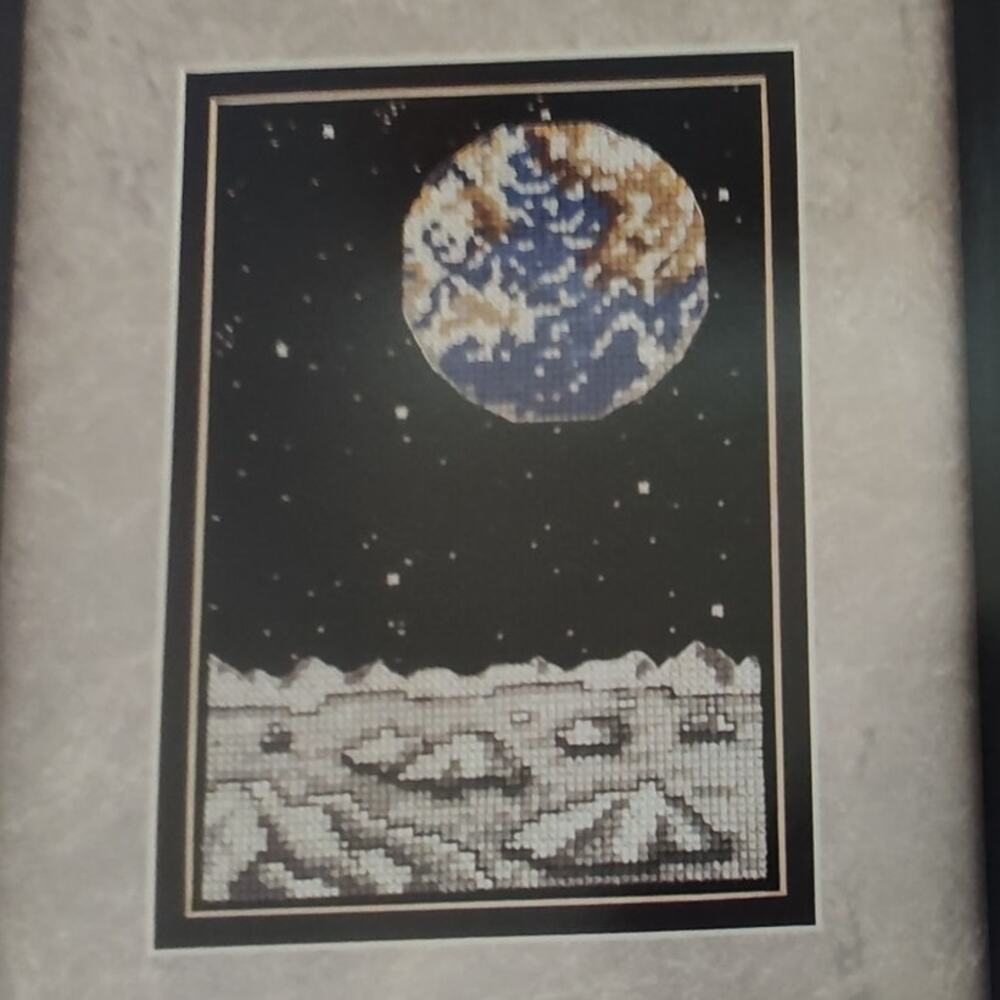 True Colors Earth Watch Cross Stitch Pattern Space, Moon